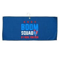 Independence Day 4th Of July Boom Squad If I Run You Run Large Microfiber Waffle Golf Towel