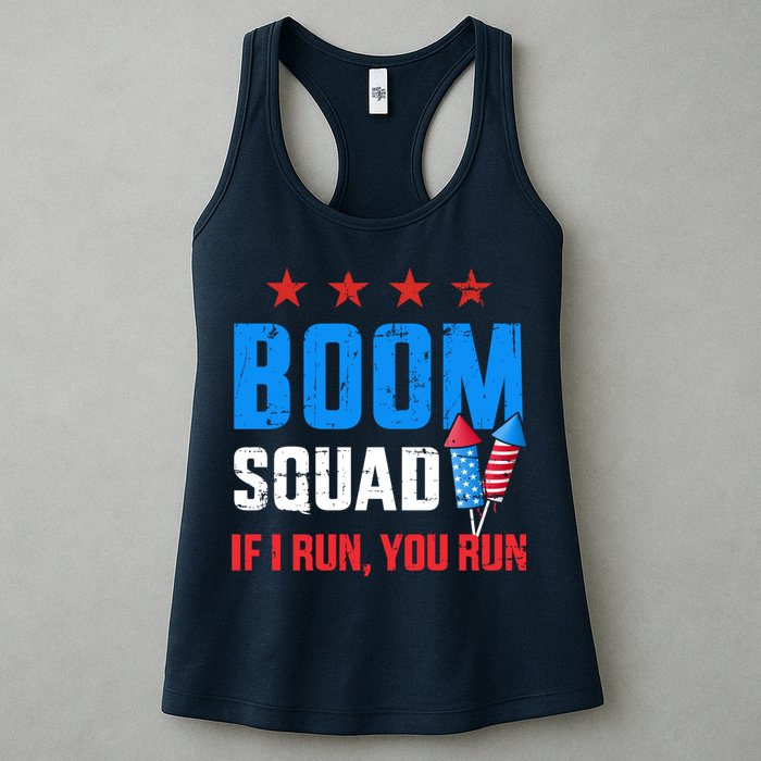 Independence Day 4th Of July Boom Squad If I Run You Run Womens Tank Top