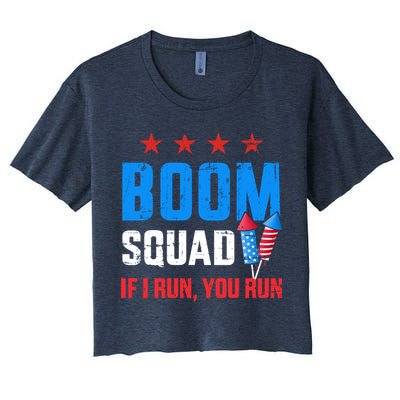 Independence Day 4th Of July Boom Squad If I Run You Run Crop Top