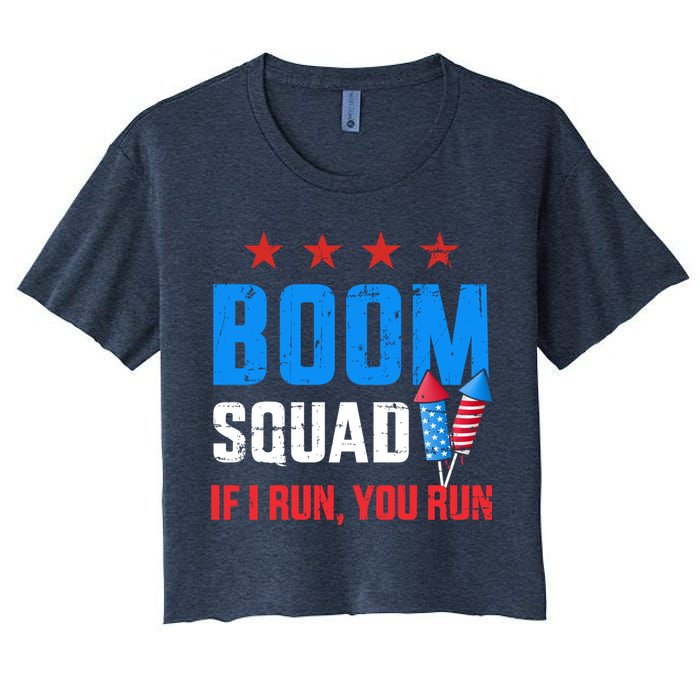 Independence Day 4th Of July Boom Squad If I Run You Run Crop Top