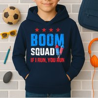 Independence Day 4th Of July Boom Squad If I Run You Run Kids Hoodie