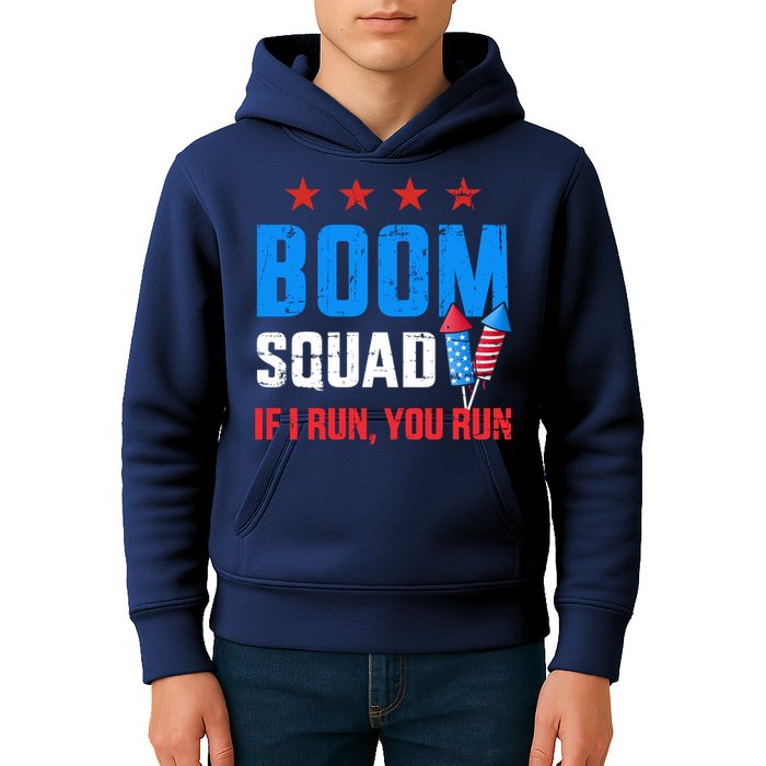 Independence Day 4th Of July Boom Squad If I Run You Run Kids Hoodie