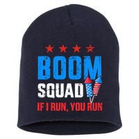 Independence Day 4th Of July Boom Squad If I Run You Run Short Acrylic Beanie