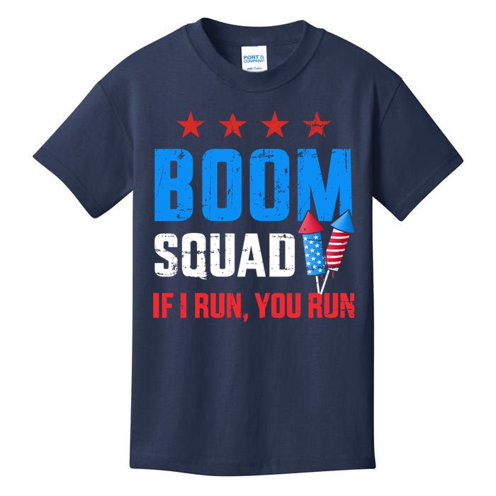 Independence Day 4th Of July Boom Squad If I Run You Run Kids T-Shirt