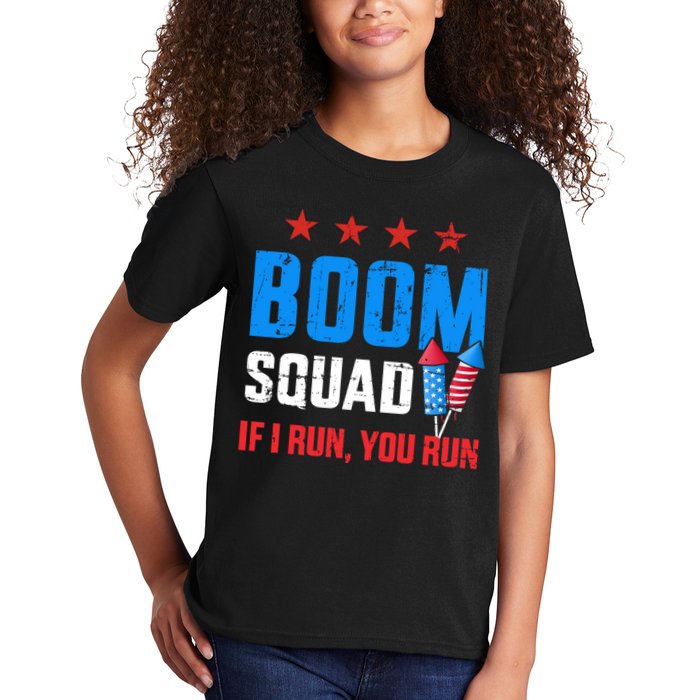 Independence Day 4th Of July Boom Squad If I Run You Run Kids T-Shirt
