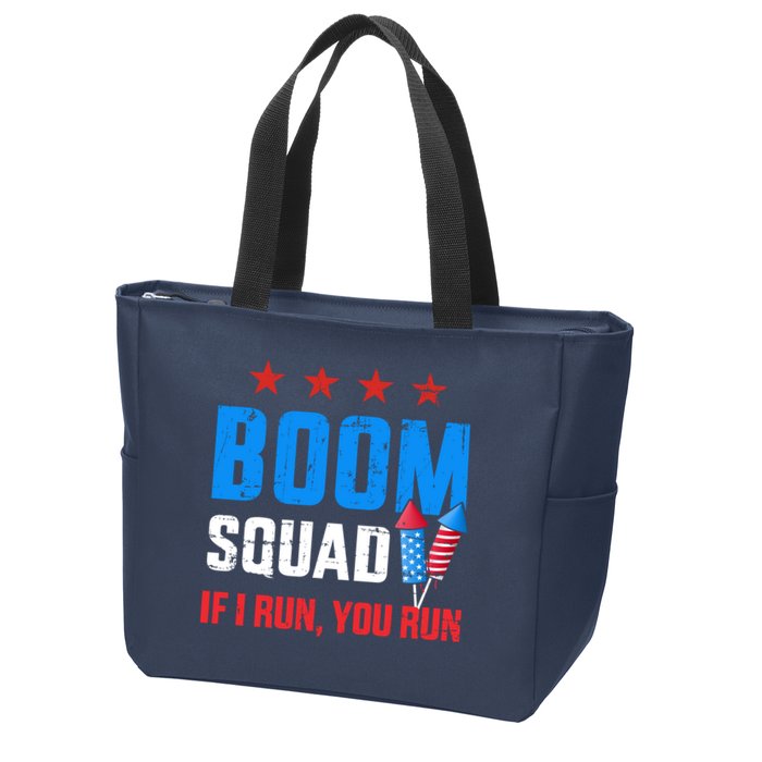Independence Day 4th Of July Boom Squad If I Run You Run Zip Tote Bag