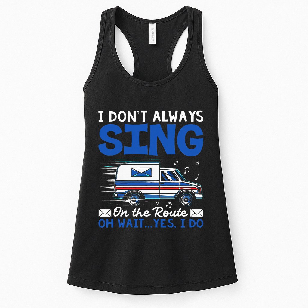 I DonT Always Sing On The Route Funny Rural Mail Carrier Womens Tank Top