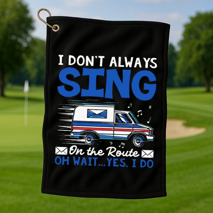 I DonT Always Sing On The Route Funny Rural Mail Carrier Golf Towel