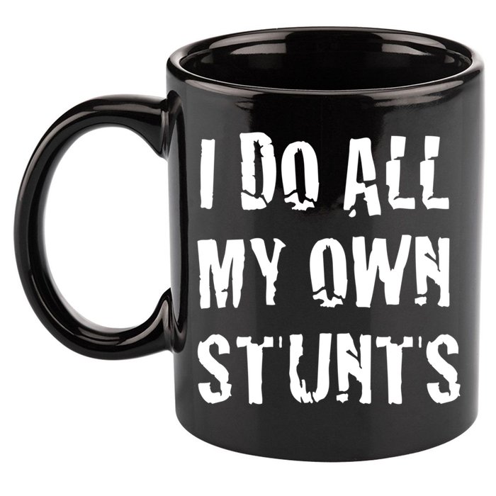 I Do All My Own Stunts Get Well Gifts Funny Injury Leg Gift 11oz C Handle Ceramic Mug