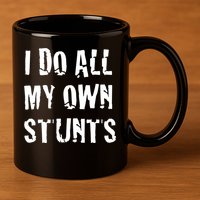 I Do All My Own Stunts Get Well Gifts Funny Injury Leg Gift 11oz C Handle Ceramic Mug