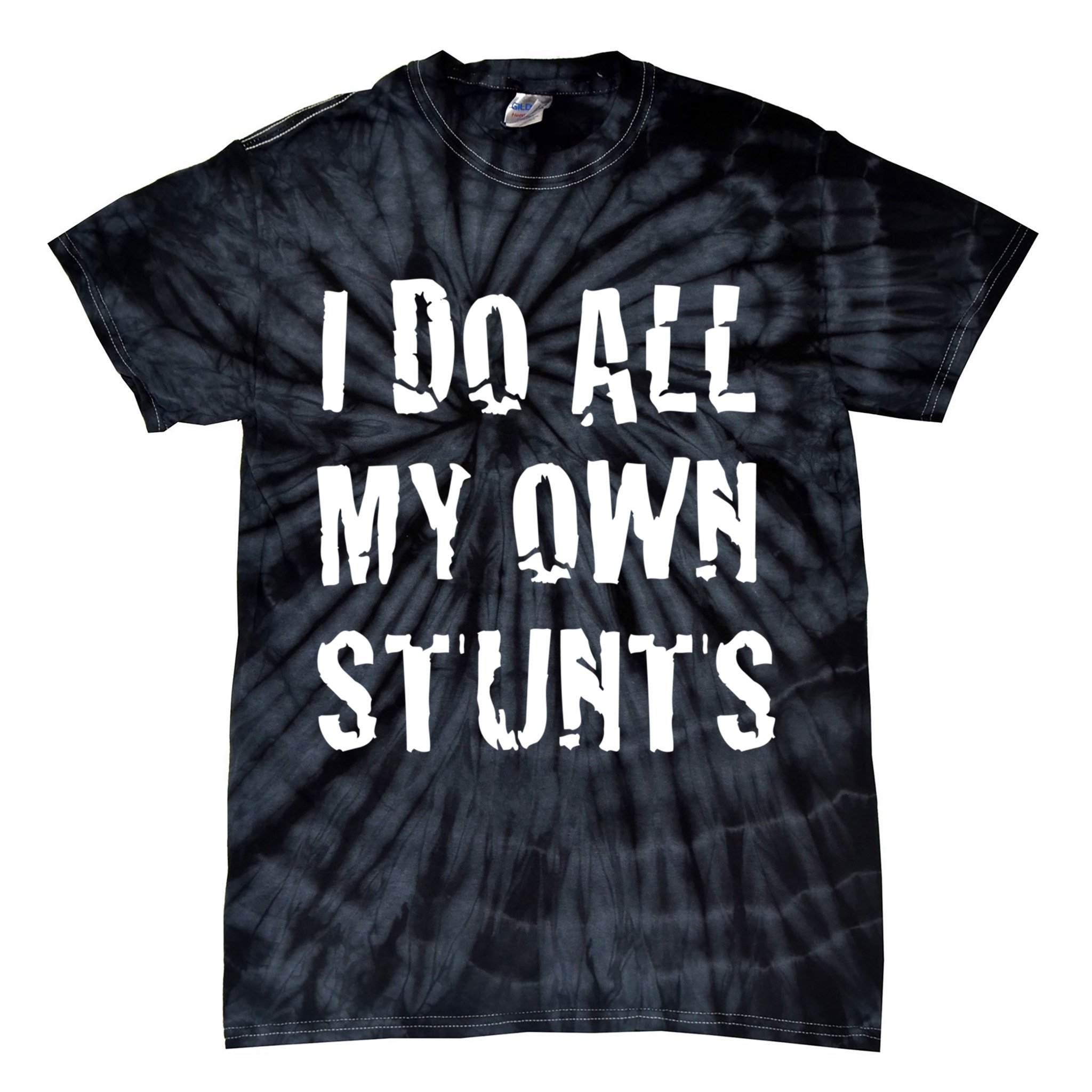 I Do All My Own Stunts Get Well Gifts Funny Injury Leg Gift Tie-Dye T-Shirt