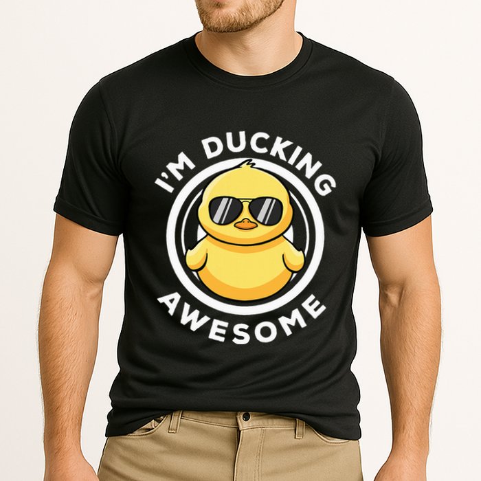 IM Ducking Awesome I Love Duck Lovers Funny Rubber Duck Cooling Performance Crew T-Shirt