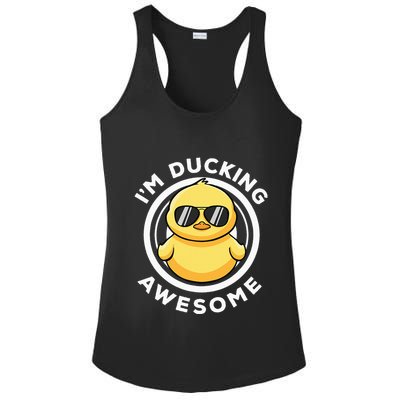 IM Ducking Awesome I Love Duck Lovers Funny Rubber Duck Ladies PosiCharge Competitor Racerback Tank