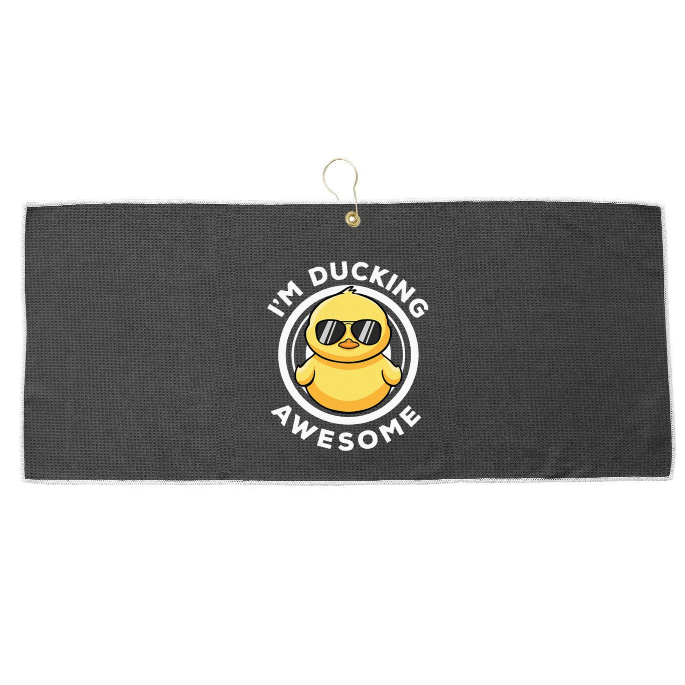 IM Ducking Awesome I Love Duck Lovers Funny Rubber Duck Large Microfiber Waffle Golf Towel