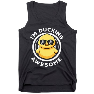 IM Ducking Awesome I Love Duck Lovers Funny Rubber Duck Tank Top