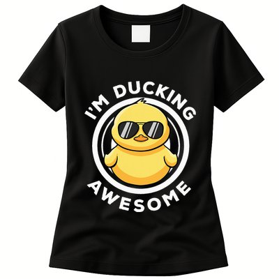 IM Ducking Awesome I Love Duck Lovers Funny Rubber Duck Womens T-Shirt