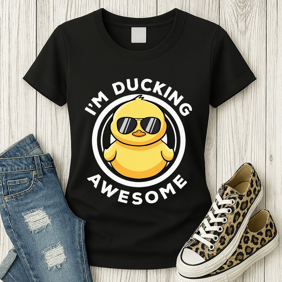 IM Ducking Awesome I Love Duck Lovers Funny Rubber Duck Womens T-Shirt