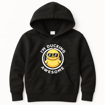 IM Ducking Awesome I Love Duck Lovers Funny Rubber Duck Kids Hoodie