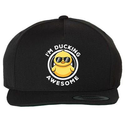 IM Ducking Awesome I Love Duck Lovers Funny Rubber Duck Wool Snapback Cap