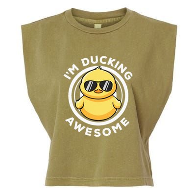 IM Ducking Awesome I Love Duck Lovers Funny Rubber Duck Garment-Dyed Women's Muscle Tee