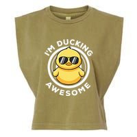 IM Ducking Awesome I Love Duck Lovers Funny Rubber Duck Garment-Dyed Women's Muscle Tee