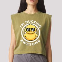 IM Ducking Awesome I Love Duck Lovers Funny Rubber Duck Garment-Dyed Women's Muscle Tee
