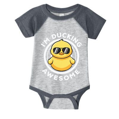 IM Ducking Awesome I Love Duck Lovers Funny Rubber Duck Infant Baby Jersey Bodysuit