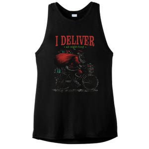 I Deliver All Night Long Funny Santa Xmas Reindeer Christmas Ladies PosiCharge Tri-Blend Wicking Tank