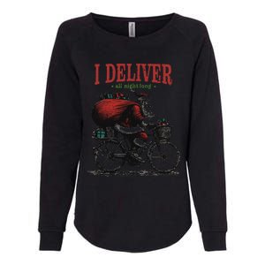 I Deliver All Night Long Funny Santa Xmas Reindeer Christmas Womens California Wash Sweatshirt