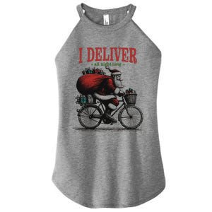 I Deliver All Night Long Funny Santa Xmas Reindeer Christmas Women's Perfect Tri Rocker Tank