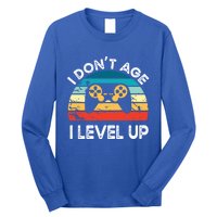 I DonT Age I Level Up Video Game Funny Video Gamer Vintage Cute Gift Long Sleeve Shirt