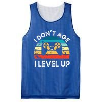 I DonT Age I Level Up Video Game Funny Video Gamer Vintage Cute Gift Mesh Reversible Basketball Jersey Tank