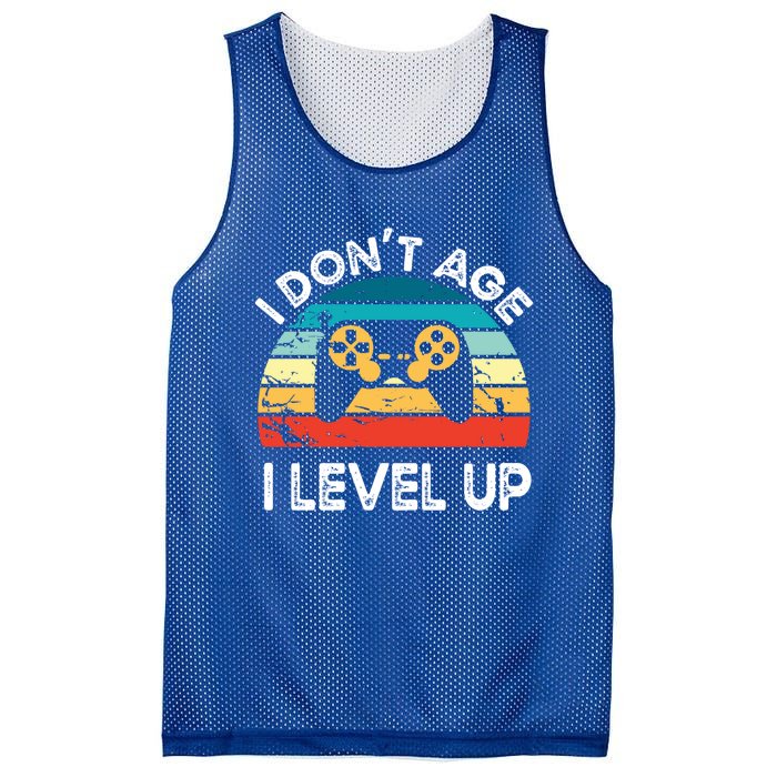 I DonT Age I Level Up Video Game Funny Video Gamer Vintage Cute Gift Mesh Reversible Basketball Jersey Tank