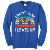 I DonT Age I Level Up Video Game Funny Video Gamer Vintage Cute Gift Tall Sweatshirt