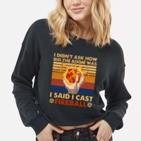 I Didnt Ask How Big The Room Was I Said I Cast F.I.R.E.B.A.L.L Cropped Pullover Crew
