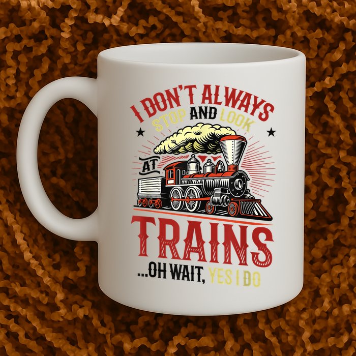 I Don't Always Stop And Look At Trains Gift Mug
