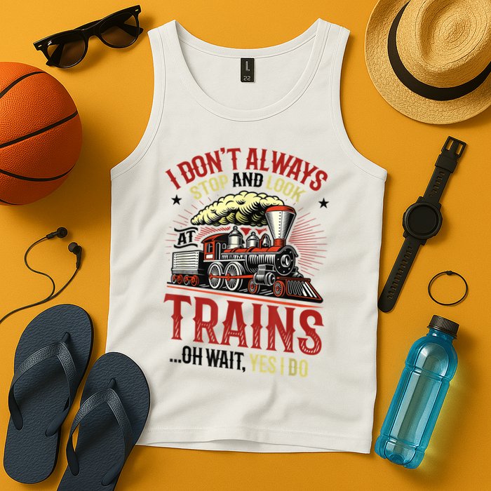I Don't Always Stop And Look At Trains Gift Tank Top