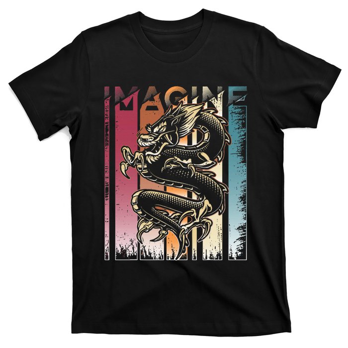 I.M.A.G.I.N.E D.R.A.Go.N A Vintage Retro Cool Art T-Shirt