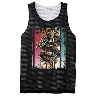 I.M.A.G.I.N.E D.R.A.Go.N A Vintage Retro Cool Art Mesh Reversible Basketball Jersey Tank