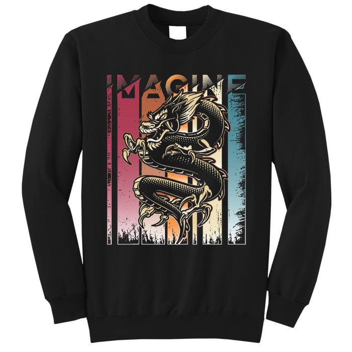 I.M.A.G.I.N.E D.R.A.Go.N A Vintage Retro Cool Art Tall Sweatshirt