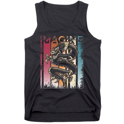 I.M.A.G.I.N.E D.R.A.Go.N A Vintage Retro Cool Art Tank Top