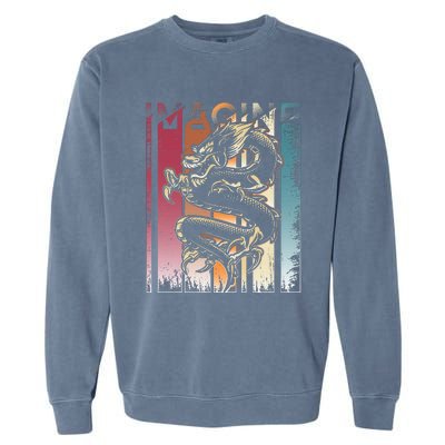 I.M.A.G.I.N.E D.R.A.Go.N A Vintage Retro Cool Art Garment-Dyed Sweatshirt