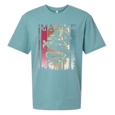 I.M.A.G.I.N.E D.R.A.Go.N A Vintage Retro Cool Art Sueded Cloud Jersey T-Shirt