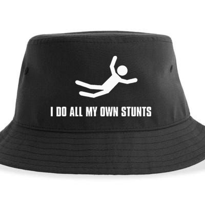 I Do All My Own Stunts Dark Sustainable Bucket Hat