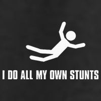 I Do All My Own Stunts Dark Microfiber Hand Towel
