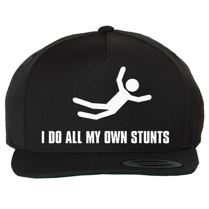 I Do All My Own Stunts Dark Wool Snapback Cap