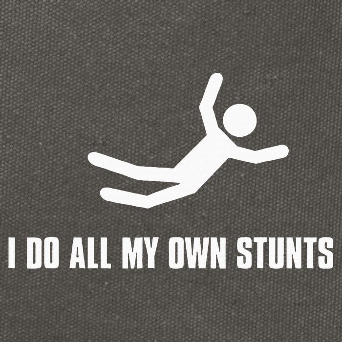 I Do All My Own Stunts Dark Cotton Canvas Backpack