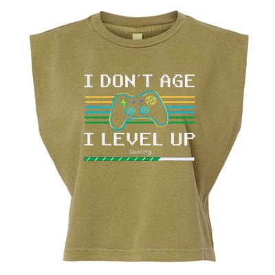 I Don´t Age I Level Up Gamer Gaming Funny Garment-Dyed Women's Muscle Tee