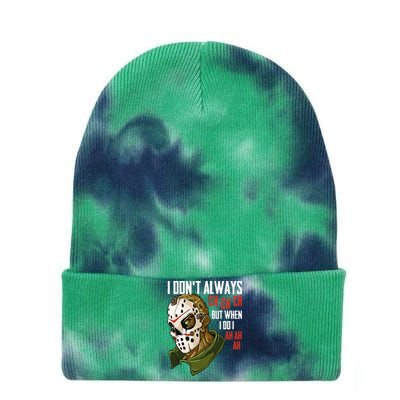 I Dont Always Ch Ch Ch Lazy Halloween Costume Horror Movie Tie Dye 12in Knit Beanie