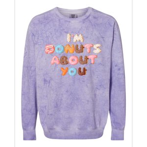 I'm Donuts About You Funny Doughnut Pun Valentines Day Great Gift Colorblast Crewneck Sweatshirt